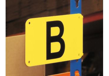 Regalkennzeichnung, einseitig – gelber | weißer Hintergrund, 1-3 Zeichen
